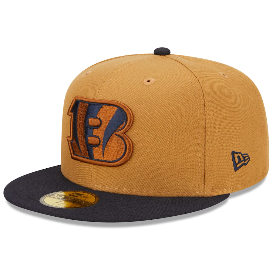 New Era Cincinnati Bengals Tan/Navy 50th Season Wheat 59FIFTY Fitted Hat