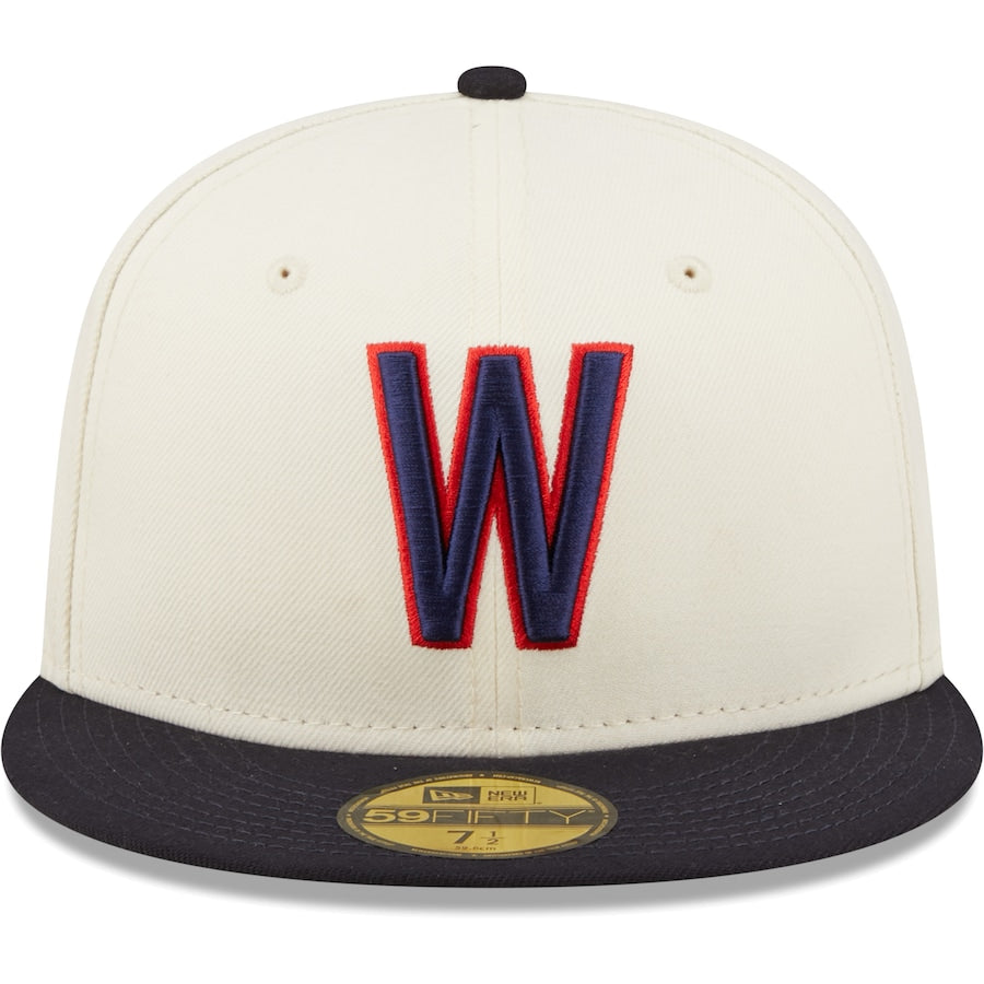 New Era Washington Senators White/Navy Cooperstown Collection 1956 All-Star Game Chrome 59FIFTY Fitted Hat