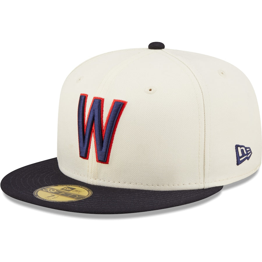 New Era Washington Senators White/Navy Cooperstown Collection 1956 All-Star Game Chrome 59FIFTY Fitted Hat