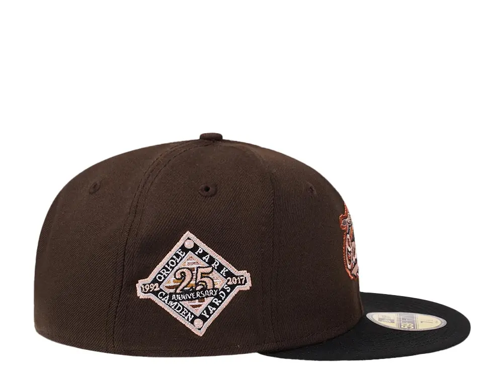 New Era Baltimore Orioles 25th Anniversary Coffee Peach 59FIFTY Fitted Hat