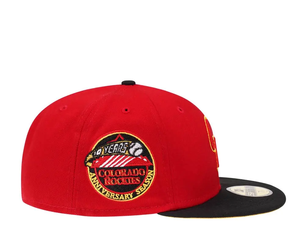 New Era Colorado Rockies Red/Black 10th Anniversary Golden Goal 59FIFTY Fitted Cap