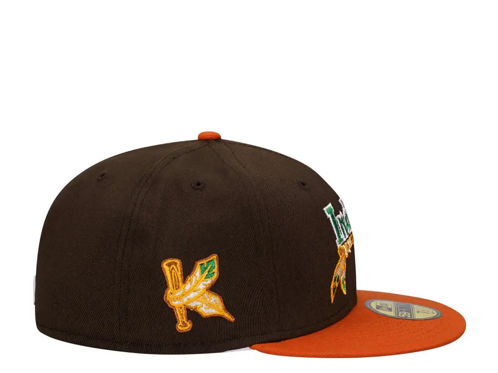 New Era Kinston Indians Chocolate Two Tone Throwback 59FIFTY Fitted Hat