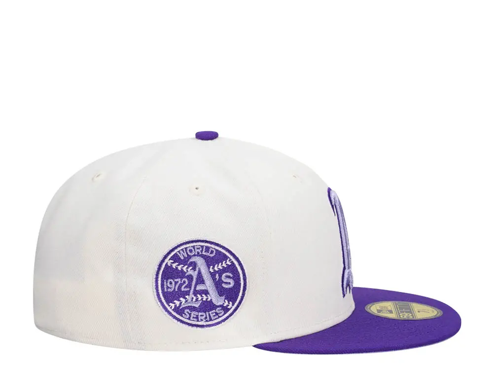 New Era Oakland Athletics 1972 World Series Chrome/Purple 59FIFTY Fitted Hat