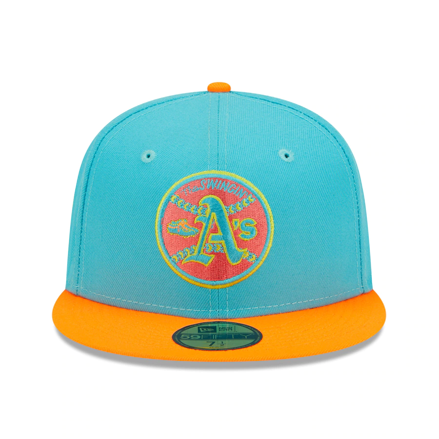 New Era Oakland Athletics Blue/Orange Vice Highlighter 59FIFTY Fitted Hat