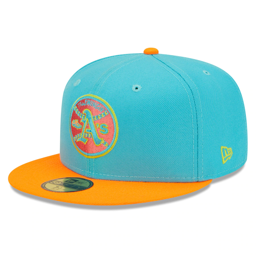 New Era Oakland Athletics Blue/Orange Vice Highlighter 59FIFTY Fitted Hat