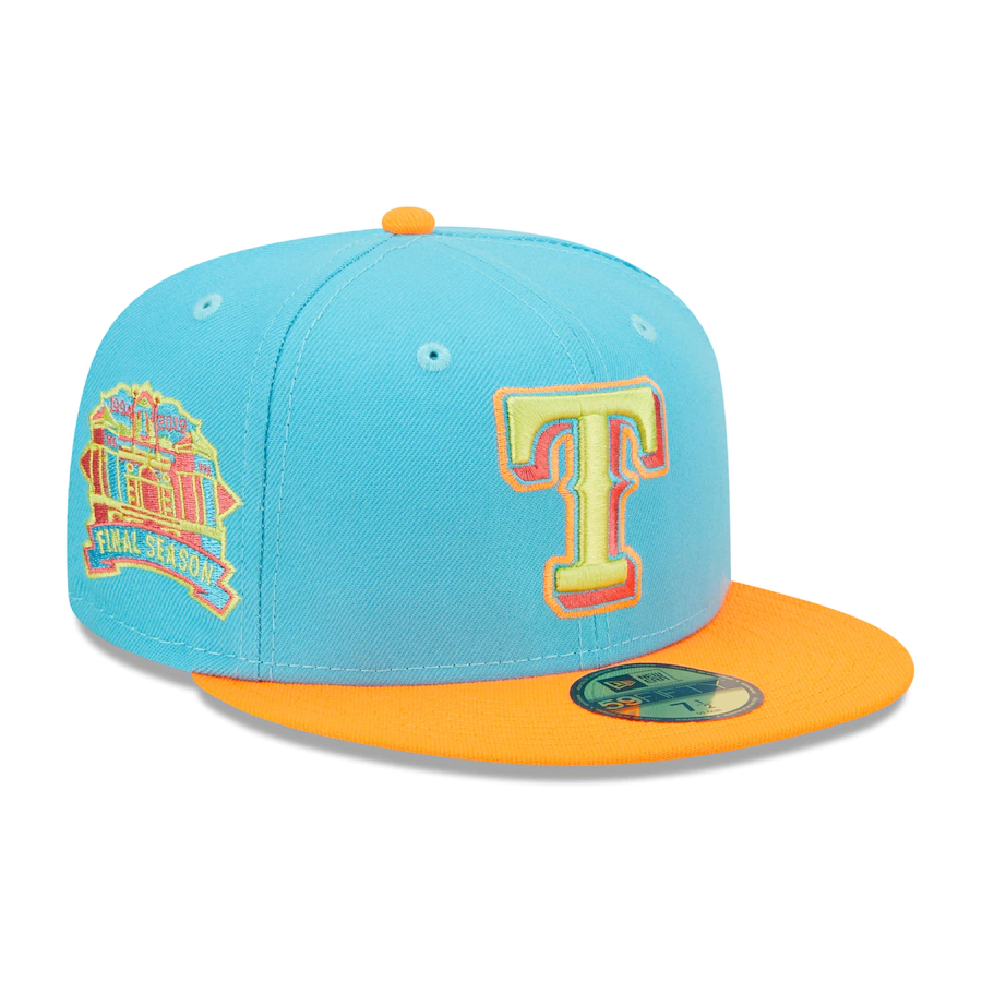 New Era Texas Rangers Blue/Orange Vice Highlighter 59FIFTY Fitted Hat