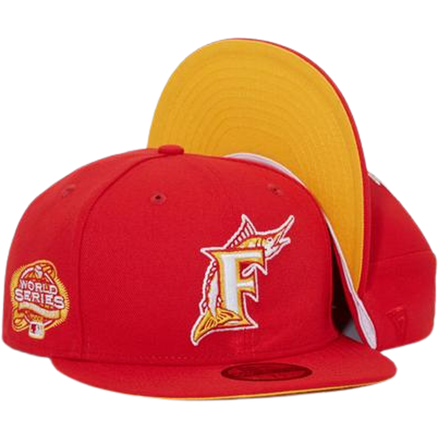 New Era Florida Marlins Red/Yellow "Flash" 59FIFTY Fitted Hat