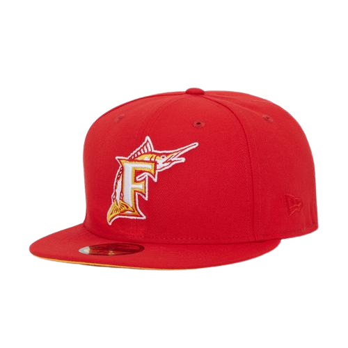 New Era Florida Marlins Red/Yellow "Flash" 59FIFTY Fitted Hat