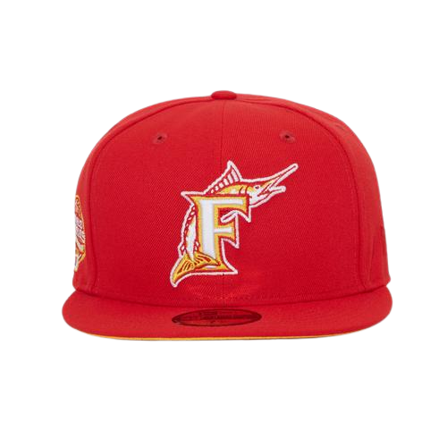 New Era Florida Marlins Red/Yellow "Flash" 59FIFTY Fitted Hat