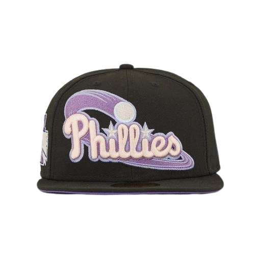 New Era Philadelphia Phillies Black "Brotherly Love" Purple Undervisor 59FIFTY Fitted Hat