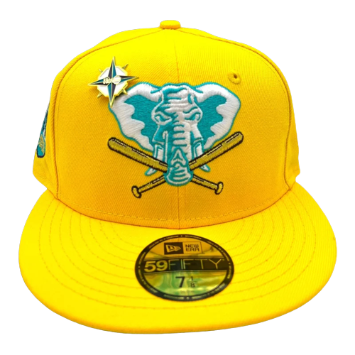 New Era Oakland Athletic Yellow/Teal 50th Anniversary Patch 59FIFTY Fitted Hat