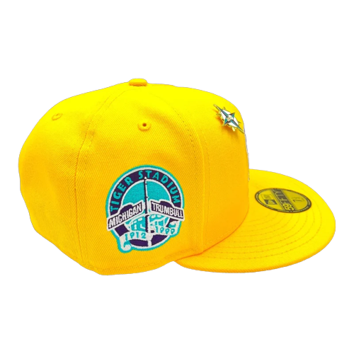 New Era Detroit Tigers Yellow/Teal 1912-1999 Stadium Patch 59FIFTY Fitted Hat