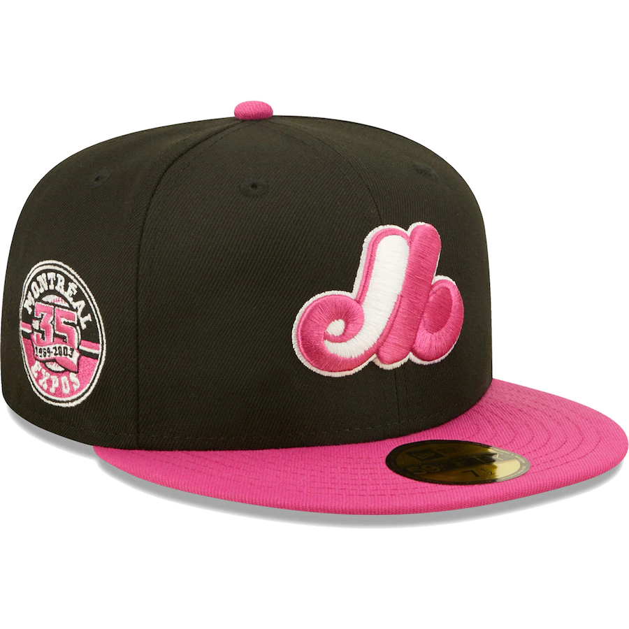 New Era Montreal Expos Black/Pink 35th Anniversary Passion 59FIFTY Fitted Hat