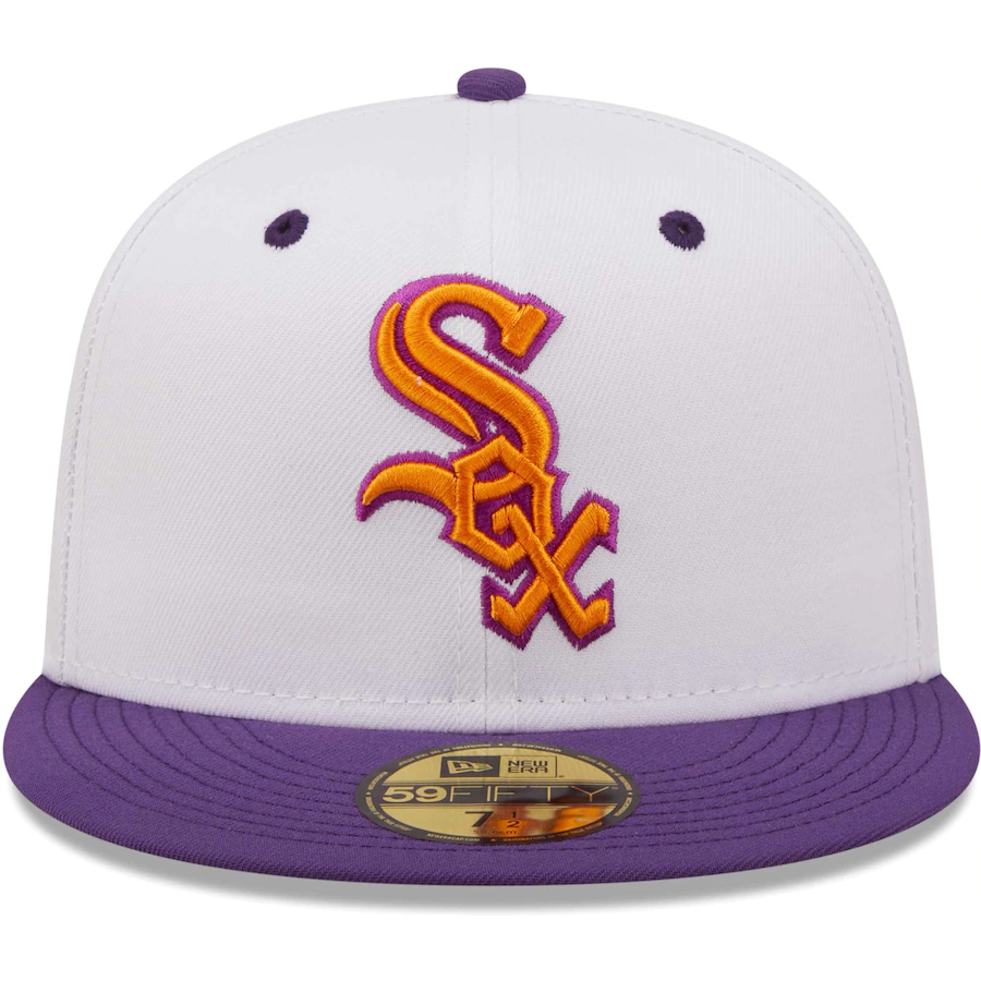 New Era Chicago White Sox White/Purple 95th Anniversary Grape Lolli 59FIFTY Fitted Hat