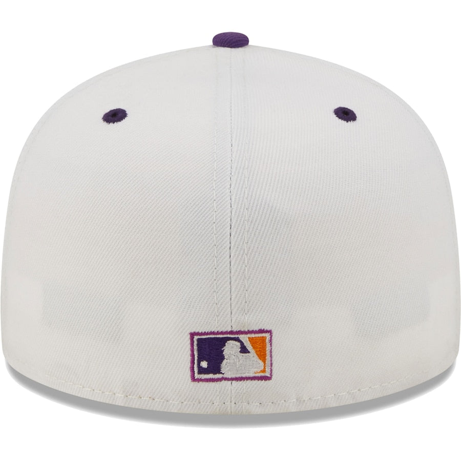 New Era Cleveland Guardians White/Purple Cap Logo Grape Lolli 59FIFTY Fitted Hat