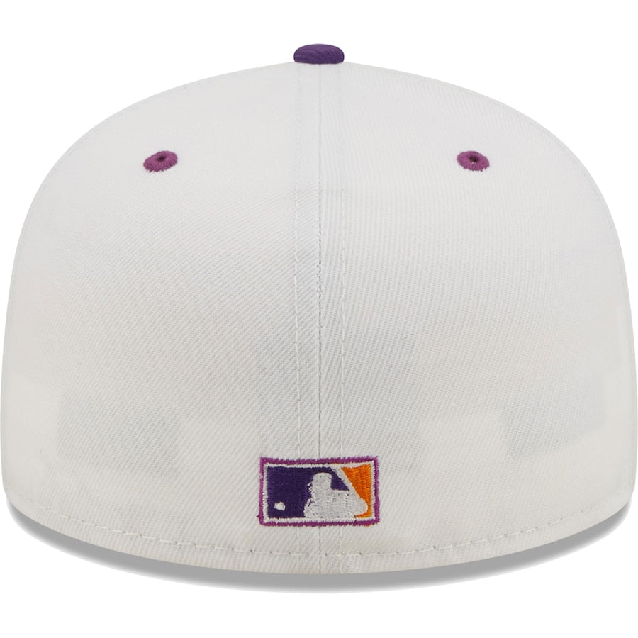 New Era Colorado Rockies White/Purple 1995 Coors Field Grape Lolli 59FIFTY Fitted Hat