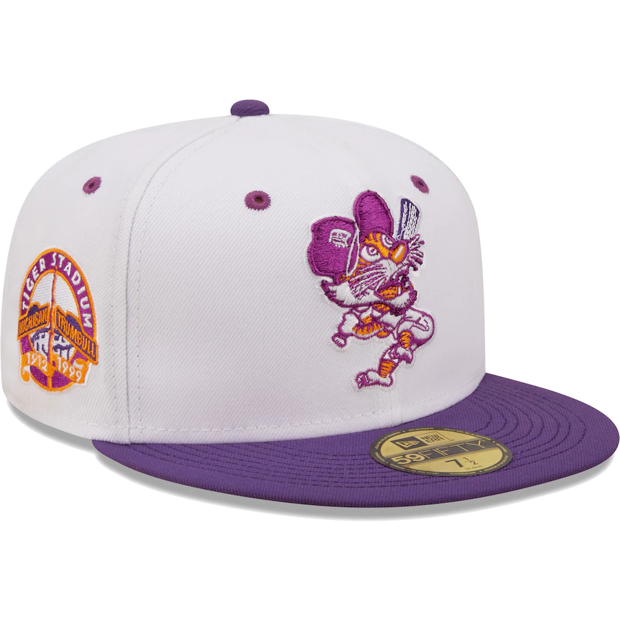 New Era Detroit Tigers White/Purple Final Season at Tiger Stadium Grape Lolli 59FIFTY Fitted Hat
