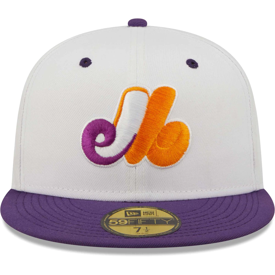 New Era Montreal Expos White/Purple 35th Anniversary Grape Lolli 59FIFTY Fitted Hat