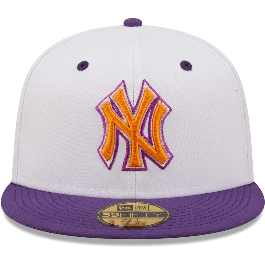 New Era New York Yankees White/Purple 2000 World Series Grape Lolli 59FIFTY Fitted Hat