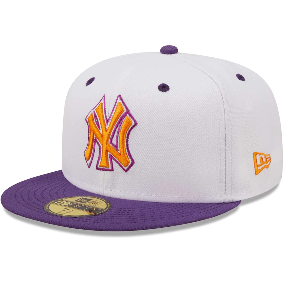 New Era New York Yankees White/Purple 2000 World Series Grape Lolli 59FIFTY Fitted Hat