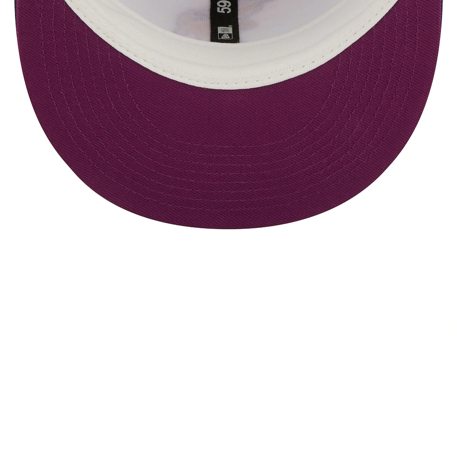 New Era Oakland Athletics White/Purple 30th Season Grape Lolli 59FIFTY Fitted Hat