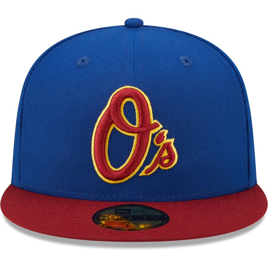 New Era Baltimore Orioles Blue/Red Alternate Logo Primary Jewel Gold Undervisor 59FIFTY Fitted Hat