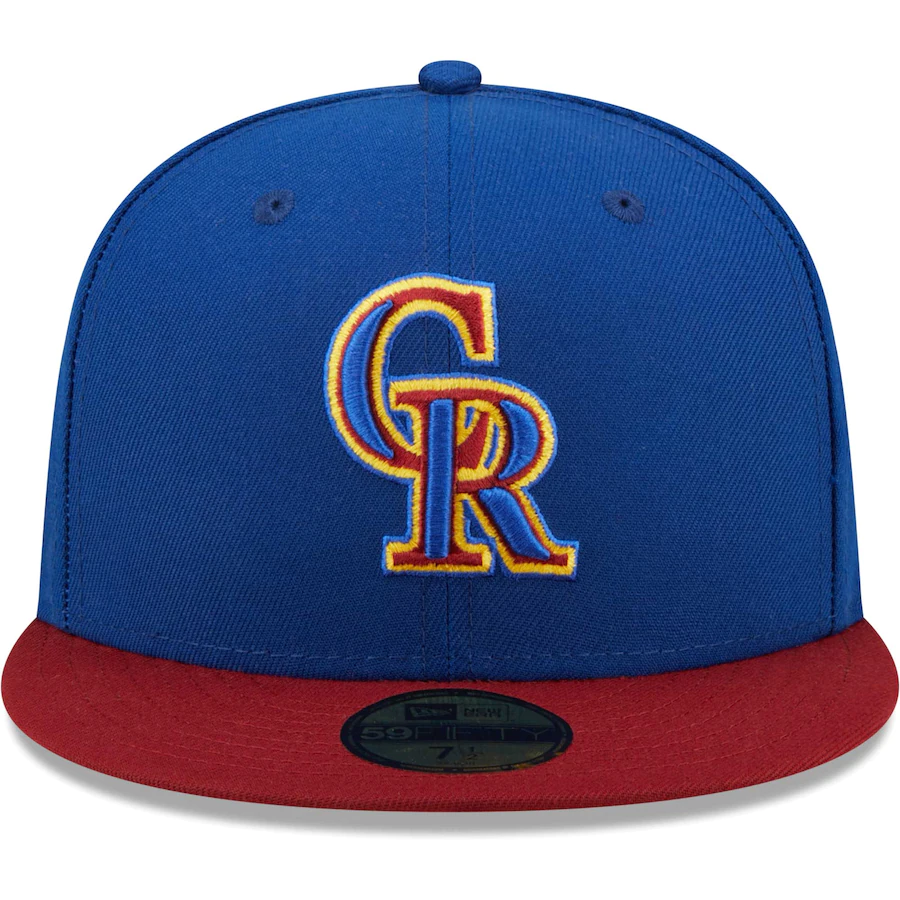 New Era Colorado Rockies Blue/Red Alternate Logo Primary Jewel Gold Undervisor 59FIFTY Fitted Hat