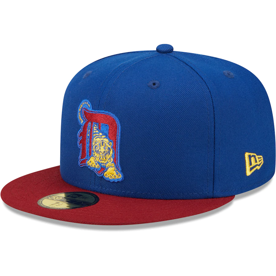 New Era Detroit Tigers Blue/Red Alternate Logo Primary Jewel Gold Undervisor 59FIFTY Fitted Hat