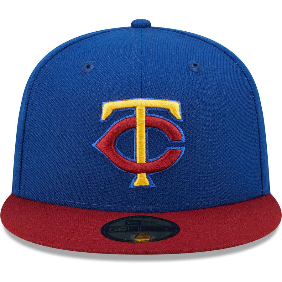 New Era Minnesota Twins Blue/Red Alternate Logo Primary Jewel Gold Undervisor 59FIFTY Fitted Hat