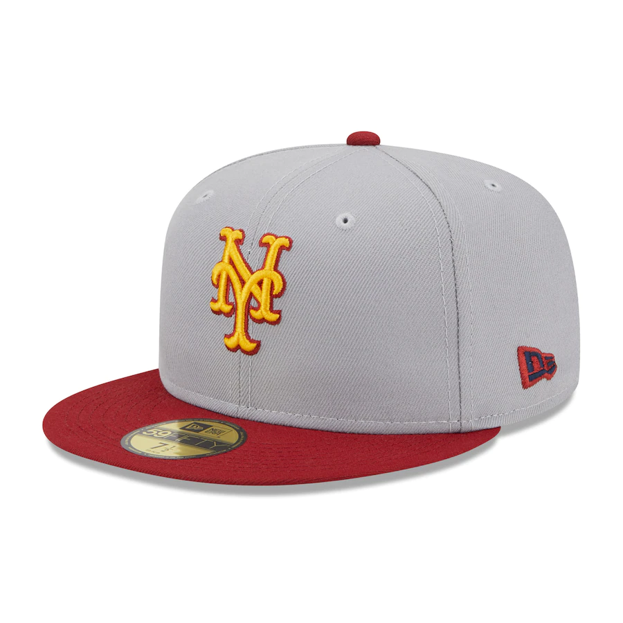 New Era New York Mets Gray/Red Navy Undervisor 59FIFTY Fitted Hat