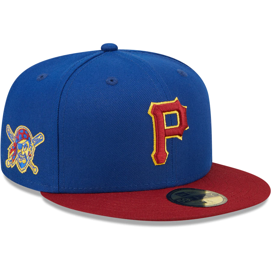 New Era Pittsburgh Pirates Blue/Red Alternate Logo Primary Jewel Gold Undervisor 59FIFTY Fitted Hat