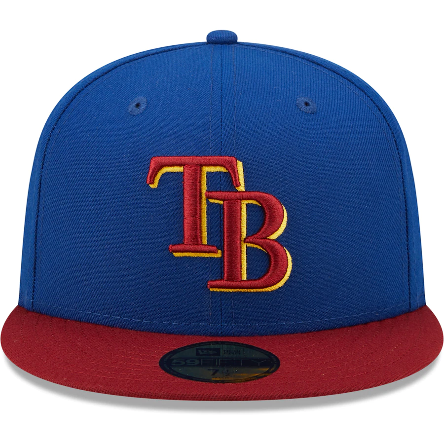 New Era Tampa Bay Rays Blue/Red Alternate Logo Primary Jewel Gold Undervisor 59FIFTY Fitted Hat