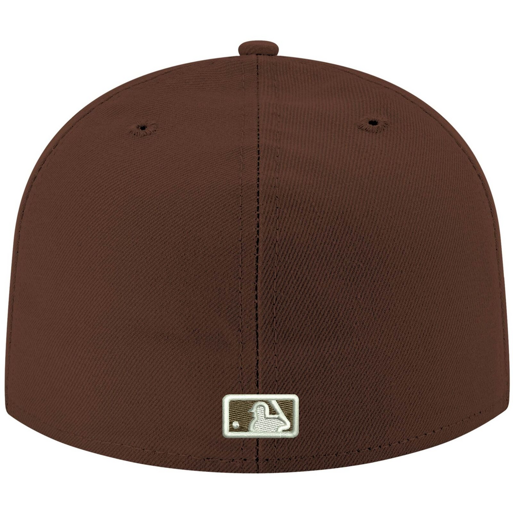 New Era Brown New York Yankees Logo White 59FIFTY Fitted Hat