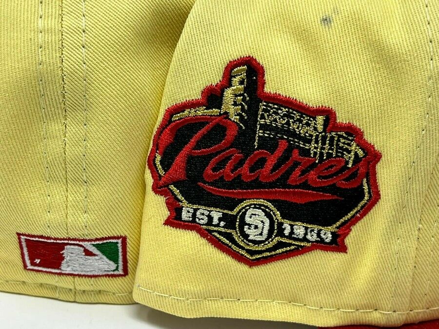 New Era San Diego Padres Soft Yellow/Red Green UV 59FIFTY Fitted Hat