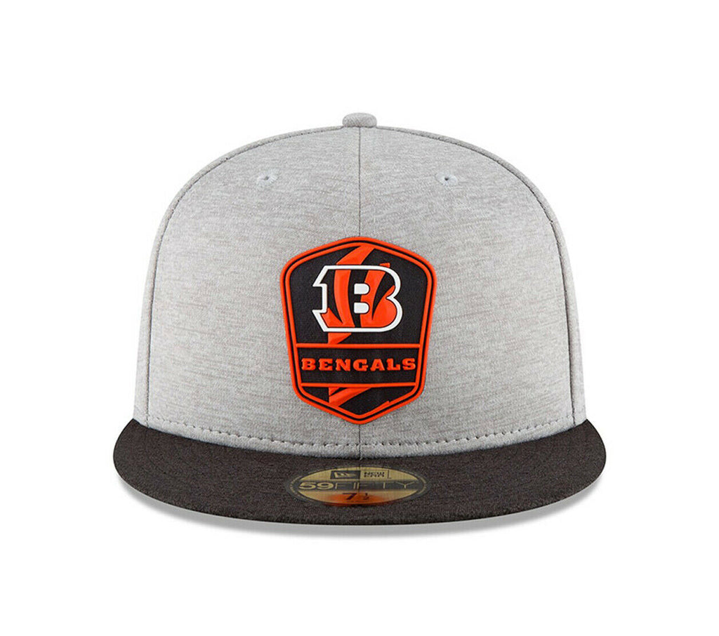 New Era Cincinnati Bengals Heather Grey 2018 NFL Sideline Road 59FIFTY Fitted Hat