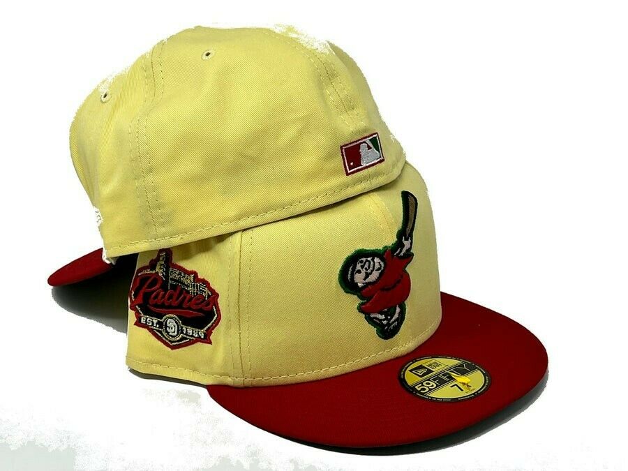 New Era San Diego Padres Soft Yellow/Red Green UV 59FIFTY Fitted Hat