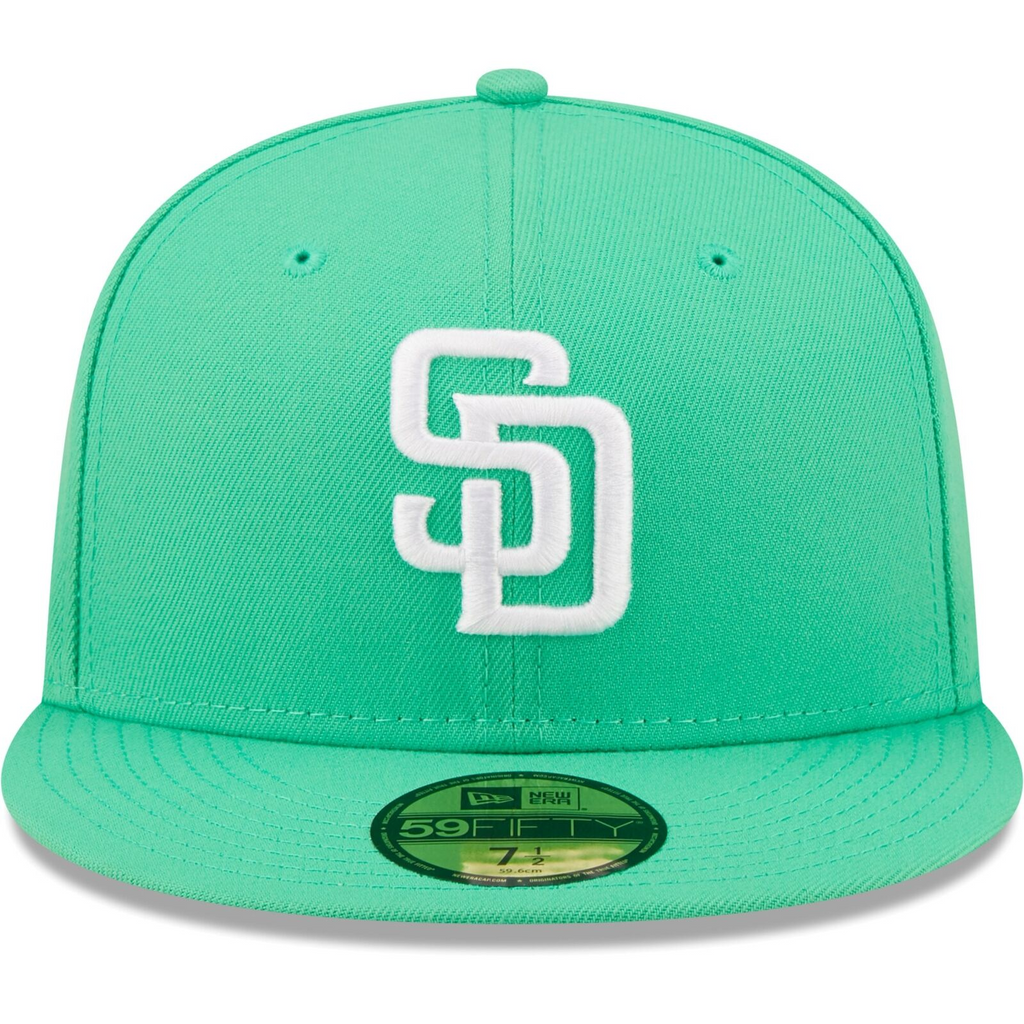 New Era Island Green Logo White San Diego Padres 59FIFTY Fitted Hat