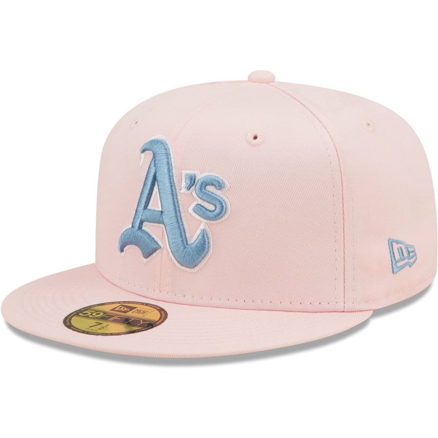 New Era Oakland Athletics Pink/Sky 1972 World Series Undervisor 59FIFTY Fitted Hat