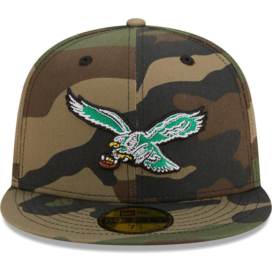 New Era Philadelphia Eagles Camo Woodland 59FIFTY Fitted Hat