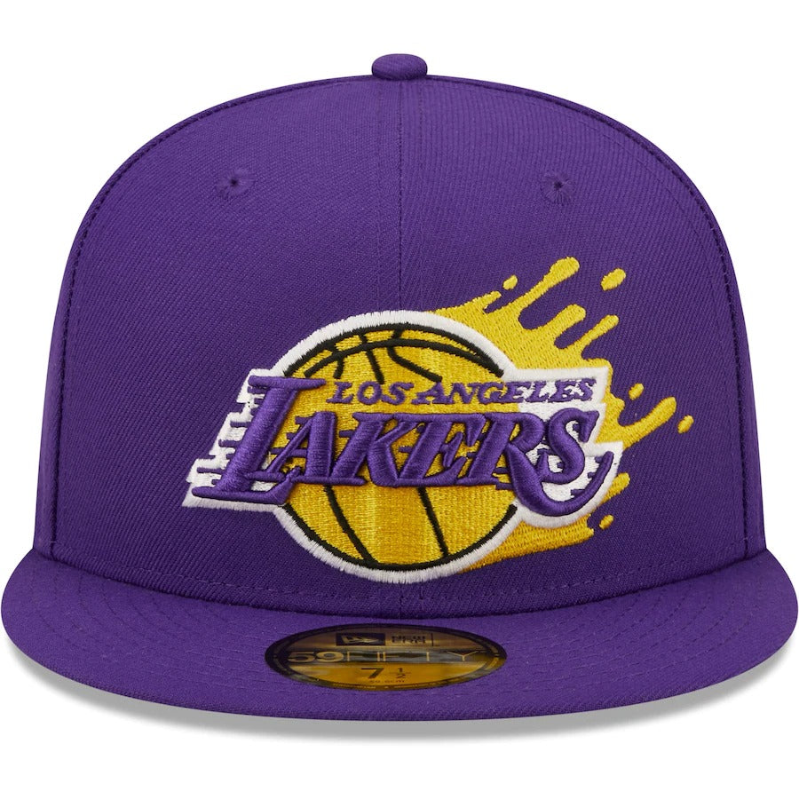 New Era Los Angeles Lakers Purple Splatter 59FIFTY Fitted Hat