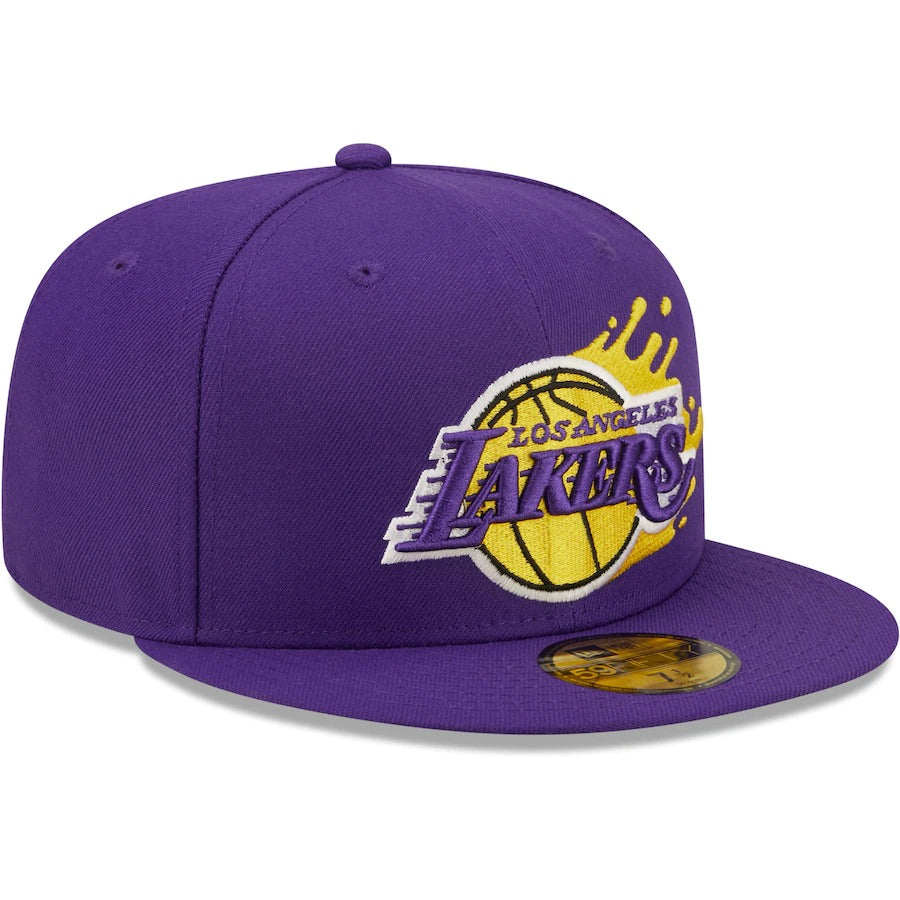 New Era Los Angeles Lakers Purple Splatter 59FIFTY Fitted Hat