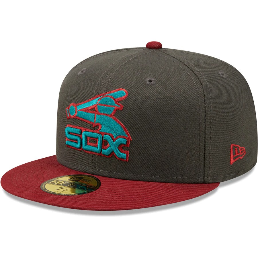 New Era Chicago White Sox Graphite/Cardinal Cooperstown Collection 95 Years Titlewave 59FIFTY Fitted Hat