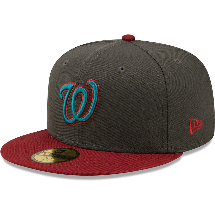 New Era Washington Nationals Graphite/Cardinal 2019 World Series Champions Titlewave 59FIFTY Fitted Hat