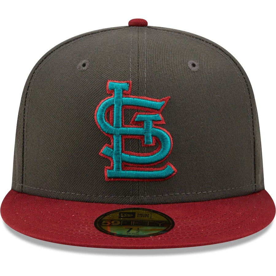 New Era St. Louis Cardinals Graphite/Cardinal Busch Stadium Final Season Titlewave 59FIFTY Fitted Hat