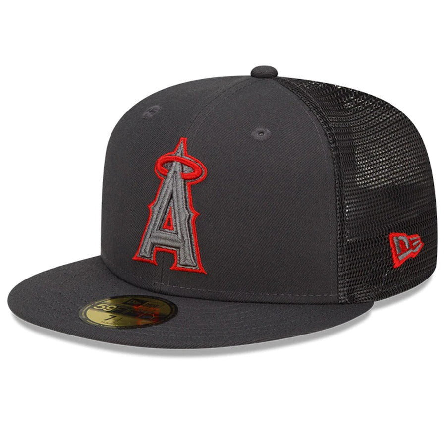 New Era Los Angeles Angels Graphite 2022 Batting Practice 59FIFTY Fitted Hat