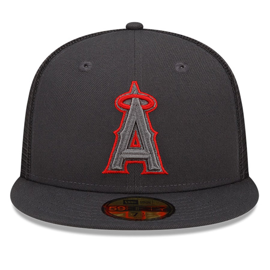 New Era Los Angeles Angels Graphite 2022 Batting Practice 59FIFTY Fitted Hat