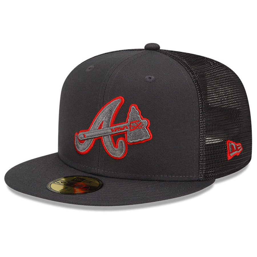 New Era Atlanta Braves Graphite 2022 Batting Practice 59FIFTY Fitted Hat