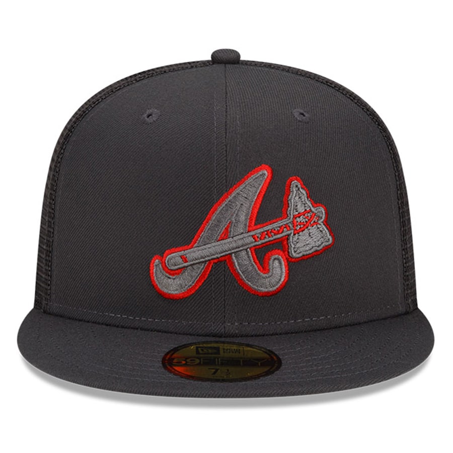 New Era Atlanta Braves Graphite 2022 Batting Practice 59FIFTY Fitted Hat