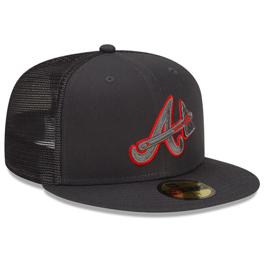 New Era Atlanta Braves Graphite 2022 Batting Practice 59FIFTY Fitted Hat