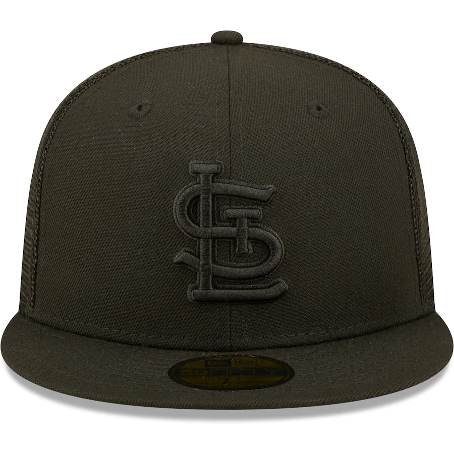 New Era St. Louis Cardinals Blackout Trucker 59FIFTY Fitted Hat